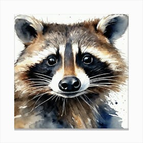 Raccoon Watercolor Canvas Print