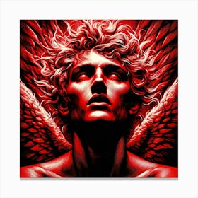 Fallen Angel Red And Black Illustration Canvas Print