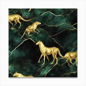 Gold Kangaroos Canvas Print