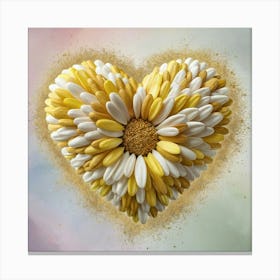 Heart Shaped Flower Canvas Print