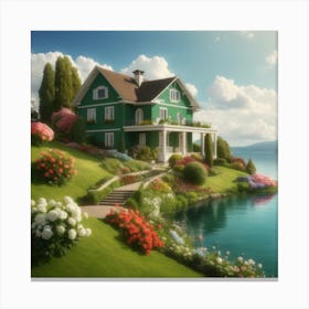 House By The Lake Canvas Print