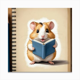 Hamster Reading A Book 1 Canvas Print