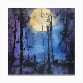 Moonlight In The Woods Canvas Print