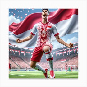 Indonesia Soccer Player Celebrating 1 Canvas Print