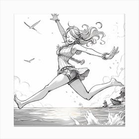 Nami jumping for joy Canvas Print