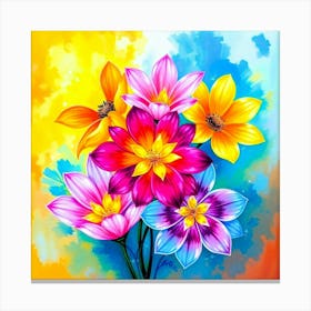 Dahlias Canvas Print