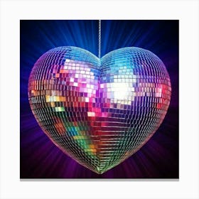 Firefly Vibrant Heart Shaped Disco Ball Floating In Light 65652 (2) Canvas Print