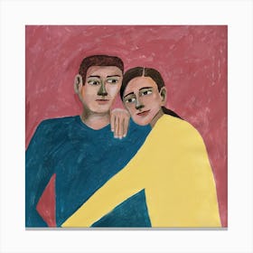 Couple in love hugging Canvas Print