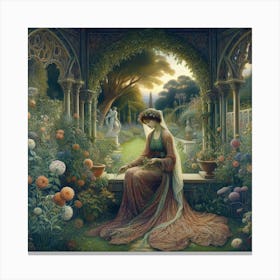 Lady In The Garden 6 Canvas Print