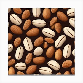 Almonds On A Black Background 2 Canvas Print