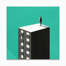 Man Standing On Top Of Building 1 Canvas Print