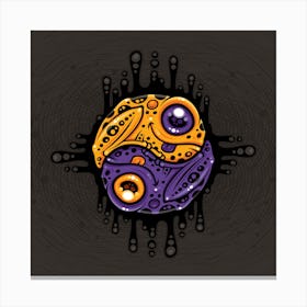 Vibrant Purple and Gold Poison Dart Frog Yin Yang Canvas Print