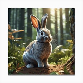 Rabbit In The Forest 99 Canvas Print