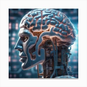 Human Brain With Artificial Intelligence 36 Canvas Print