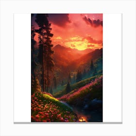 Sunset In The Mountains 14 Canvas Print