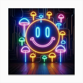 Neon Mushroom Sign Canvas Print