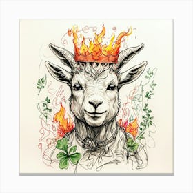 Goat With A Crown Canvas Print