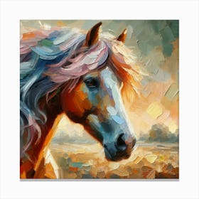 Horse Painting in oil Paint Canvas Print
