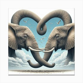 Elephants In Love #2 by Cam Views Canvas Print