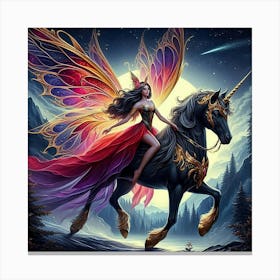 Fairy On A Horse 3 Canvas Print