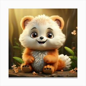 Cute Fox In The Forest 3 Canvas Print