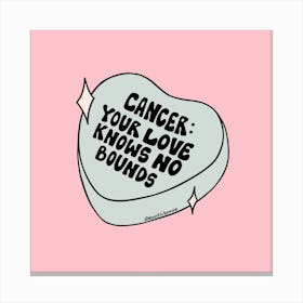 Cancer Conversation Heart Canvas Print