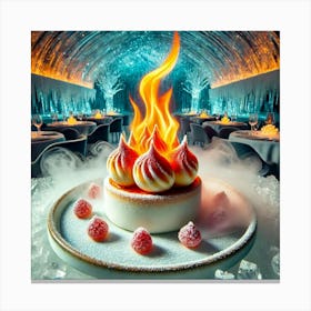 A Luxurious Dessert Called Frozen Flame Soufflé, Canvas Print