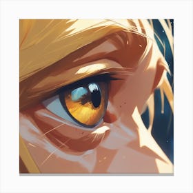 Close Up Of Horse Eye Golden Ratio Fake Detail Trending Pixiv Fanbox Acrylic Palette Knife Styl (3) Canvas Print