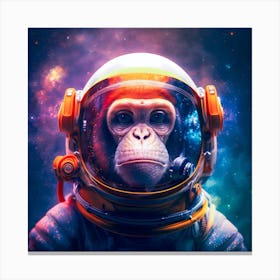 Chimpanzee Astronaut In Space Canvas Print