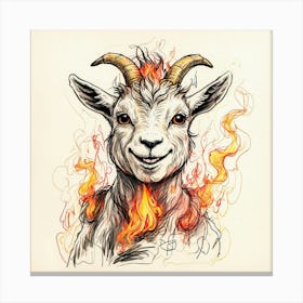 Goat On Fire 52 Canvas Print