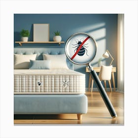 Magnifying Glass On A Mattress Canvas Print