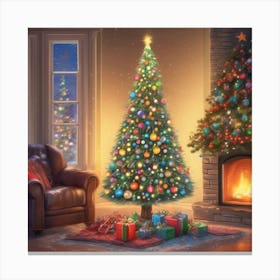 Christmas Pencil Tree Art Canvas Print