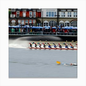 Rowing At The River Thames Canvas Print