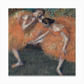 Two Acrobats, Edgar Degas Square Canvas Print