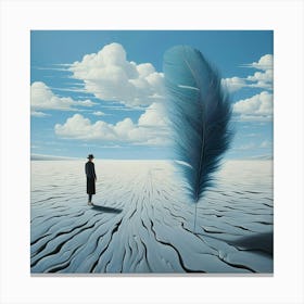 Man With A Feather Canvas Print