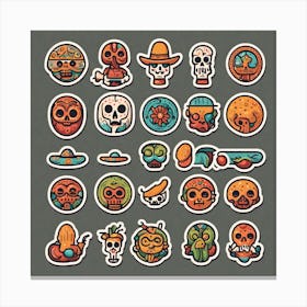 Mexican Skulls 12 Canvas Print