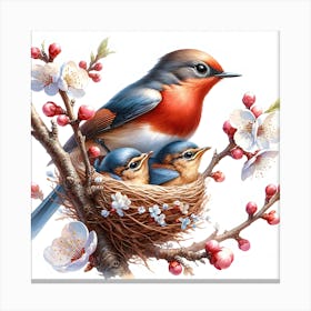 Bird In The Nest Canvas Print