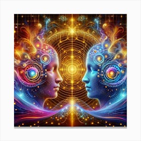 Ethereal Impressions: Conveying Telepathic Communication Through Art Canvas Print