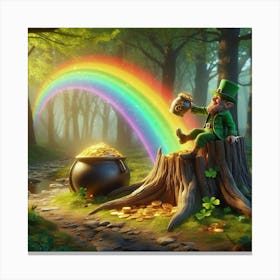 Leprechaun In The Forest Canvas Print