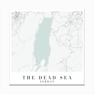 The Dead Sea Jordan Street Map Minimal Color Square Canvas Print