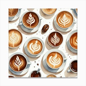 Seamless Pattern Of Coffee Canvas Print