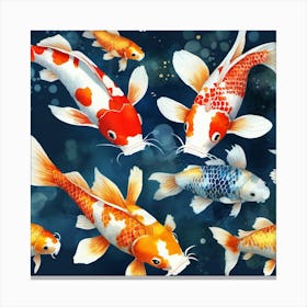 Koi Fish Seamless Pattern Canvas Print