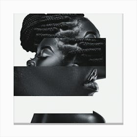 Black Woman With Braids Canvas Print