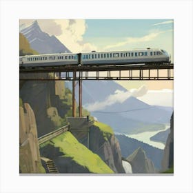 Train Crossing A Mountain Canvas Print