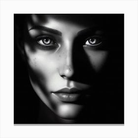 Black And White Portrait Of A Woman 17 Canvas Print