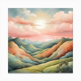 Dreamy Hills Landscape Art Print 3 Canvas Print