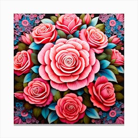 Roses mandala Canvas Print