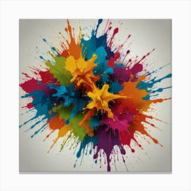 Colorful Paint Splashes Canvas Print