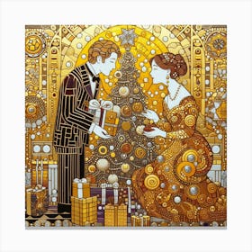 Klimt'S Christmas Tree 1 Canvas Print