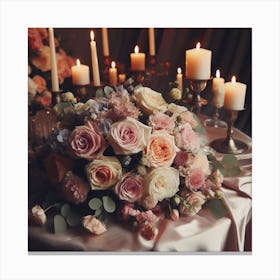 Wedding Bouquet With Candles 1 Canvas Print